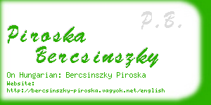 piroska bercsinszky business card